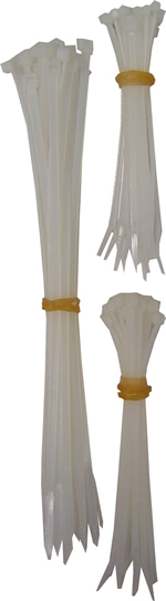 Cable Tie White Assorted 75pce $2.80